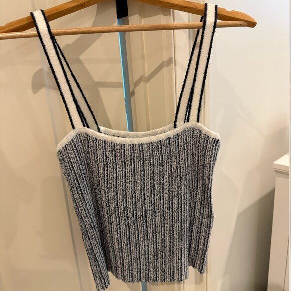 ZARA STRIPED CUT-OUT KNIT TOP - Picture 6 of 8